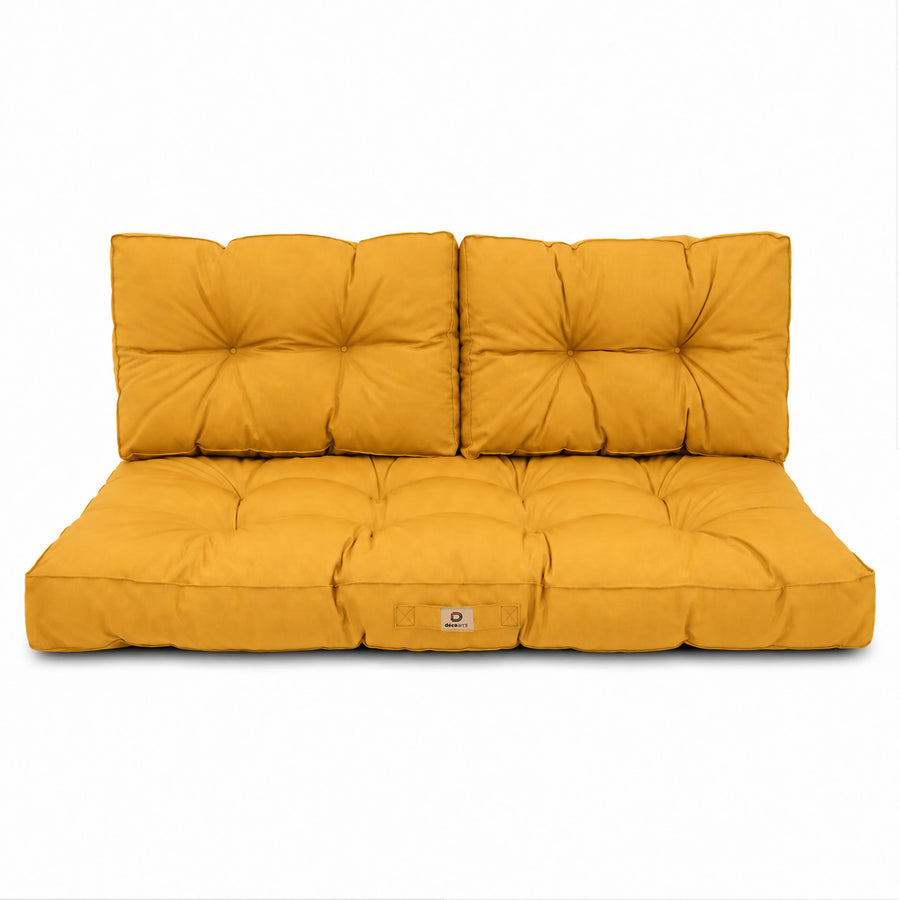 Set Cuscini Trapuntati per Panchina 100x50 Giallo, certificato OEKO-TEX