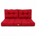 Set Cuscini Trapuntati per Panchina 120x60 Rosso - Spesso 15cm (1 Seduta + 2 Schienali)