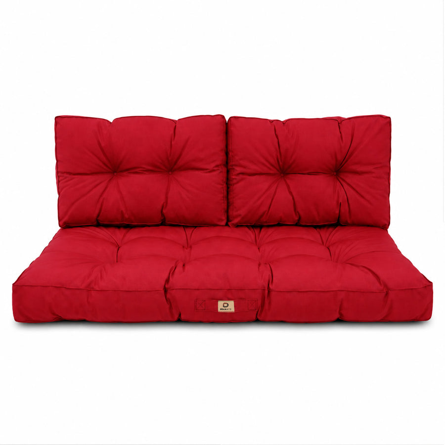 Set Cuscini Trapuntati per Panchina 100x50 Rosso, certificato OEKO-TEX