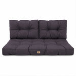 Set Cuscini Trapuntati per Panchina 120x60 Grigio Carbone - Spesso 15cm (1 Seduta + 2 Schienali)