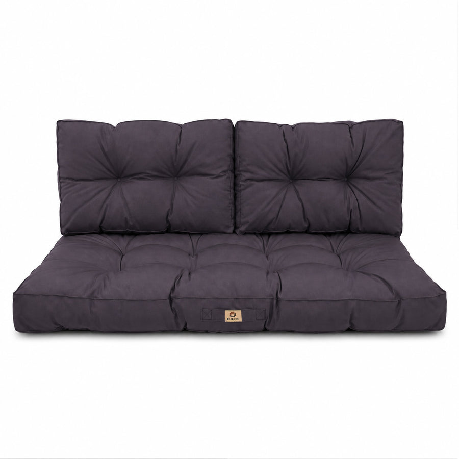 Set Cuscini Trapuntati per Panchina 100x50 Grigio Carbone, certificato OEKO-TEX