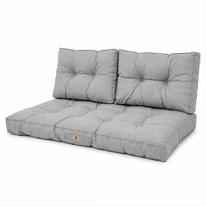 Set Cuscini Trapuntati per Panchina 120x60 Grigio Ciottolo - Spesso 15cm (1 Seduta + 2 Schienali)