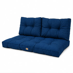 Set Cuscini Trapuntati per Panchina 100x50 Blu Petrolio - Spesso 15cm (1 Seduta + 2 Schienali)
