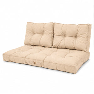 Set Cuscini Trapuntati per Panchina 100x50 Beige - Spesso 15cm (1 Seduta + 2 Schienali)