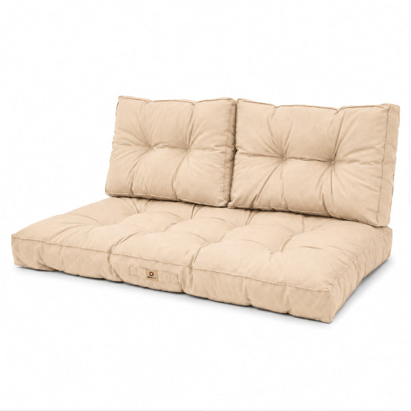 Set Cuscini Trapuntati per Panchina 100x50 Beige - Spesso 15cm (1 Seduta + 2 Schienali)