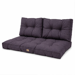 Set Cuscini Trapuntati per Panchina 120x60 Grigio Carbone - Spesso 15cm (1 Seduta + 2 Schienali)