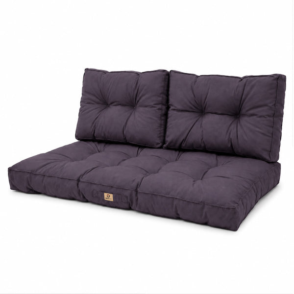 Set Cuscini Trapuntati per Panchina 100x50 Grigio Carbone - Spesso 15cm (1 Seduta + 2 Schienali)
