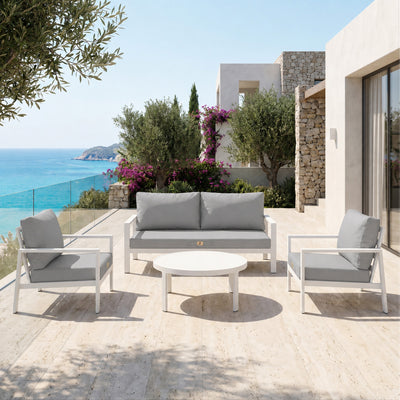Set Cuscini Salotto da Giardino 60x60 Grigio Ciottolo - Sfoderabile & Anti-UV (Seduta + Schienale)