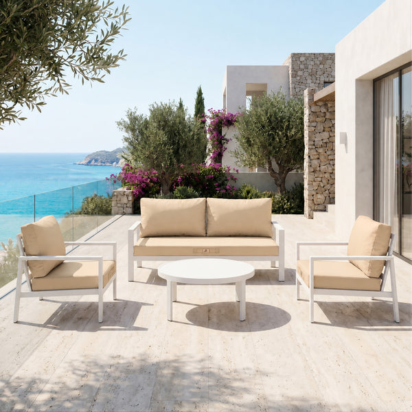 Set Cuscini Salotto da Giardino 50x60 Beige - Larghezza 60 cm (Seduta + Schienale)