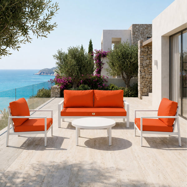 Set Cuscini Salotto da Giardino 60x60 Arancione - Sfoderabile & Anti-UV (Seduta + Schienale)