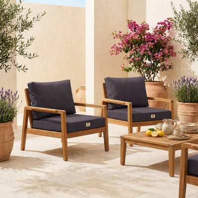 Set Cuscini Salotto da Giardino 60x60 Grigio Carbone - Sfoderabile & Anti-UV (Seduta + Schienale)
