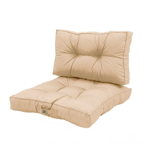 Set Cuscini Trapuntati 50x50 Beige - Spesso 15cm & Morbido (Seduta + Schienale)