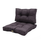 Ensemble de coussins capitonnés gris carbone 50x50cm, épais et moelleux, pour fauteuils et canapés, Deco-arts.fr