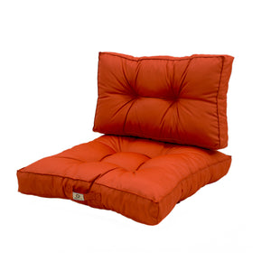Set Cuscini Trapuntati 50x50 Arancione - Spesso 15cm & Morbido (Seduta + Schienale)