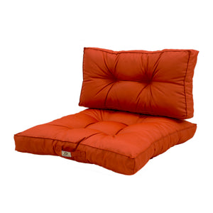 Set Cuscini Trapuntati 60x60 Arancione - Spesso 15cm & Morbido (Seduta + Schienale)