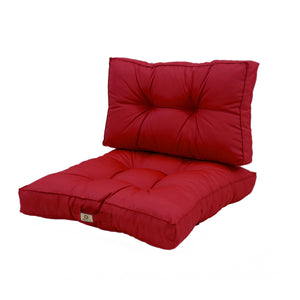 Set Cuscini Trapuntati 50x50 Rosso - Spesso 15cm & Morbido (Seduta + Schienale)