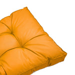 Ensemble de coussins capitonnés jaunes 50x50cm, épais 15cm et moelleux pour fauteuils et canapés.