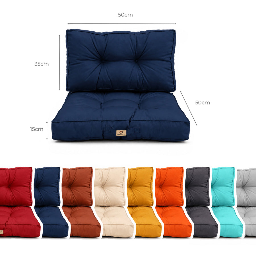 Set Cuscini Trapuntati 50x50 Blu Petrolio, tessuto in poliestere