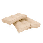 Ensemble de coussins capitonnés beige 60x60cm, épaissis 15cm, moelleux pour fauteuils et canapés, Deco-arts.fr