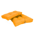 Coussins capitonnés jaunes 50x50 cm, épais 15 cm et moelleux pour fauteuils et canapés, style élégant et confort optimal