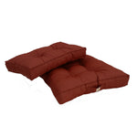 Coussins pour fauteuils et canapés, ensemble capitonné 50x50 cm en terracotta, épais 15 cm et moelleux, pour assise et dossier.