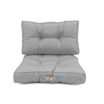 Ensemble de coussins capitonnés gris galet, épais 15 cm et moelleux pour fauteuils et canapés, decoration élégante.