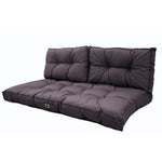 Ensemble de coussins capitonnés gris carbone pour banquette, épaissis 15cm, 1 assise et 2 dossiers, pour fauteuils et canapés.