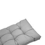 Ensemble de coussins capitonnés gris galet pour banquette 120x60cm, épais 15cm, comprenant une assise et deux dossiers.