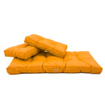 Coussins pour salon de jardin capitonné 120x60cm jaune - Deco-arts.fr