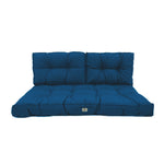 Ensemble de coussins capitonnés bleu pétrole pour banquette, 100x50 cm, épais 15 cm, pour fauteuils et canapés.