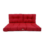 Ensemble de coussins capitonnés rouges pour banquette 100x50 cm, épais 15 cm, pour fauteuils et canapés.