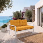 Set Cuscini Trapuntati per Panchina 120x60 Giallo - Spesso 15cm (1 Seduta + 2 Schienali)