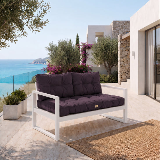Set Cuscini Trapuntati per Panchina 120x60 Grigio Carbone - Spesso 15cm (1 Seduta + 2 Schienali)