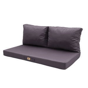 Set Cuscini Salotto da Giardino 120x60 Grigio Carbone - Sfoderabile & Anti-UV (1 Seduta + 2 Schienali)