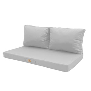 Set Cuscini Salotto da Giardino 120x60 Grigio Ciottolo - Sfoderabile & Anti-UV (1 Seduta + 2 Schienali)