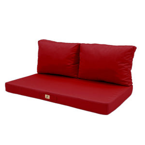 Set Cuscini Salotto da Giardino 100x50 Rosso - Sfoderabile & Anti-UV (1 Seduta + 2 Schienali)