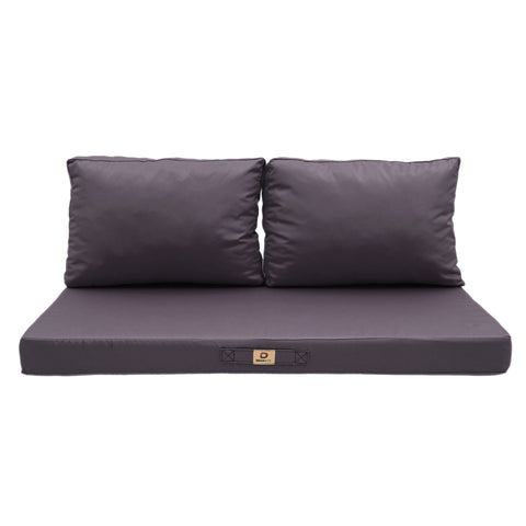 Cuscini per salotto da giardino sfoderabili 120x60cm Grigio carbone