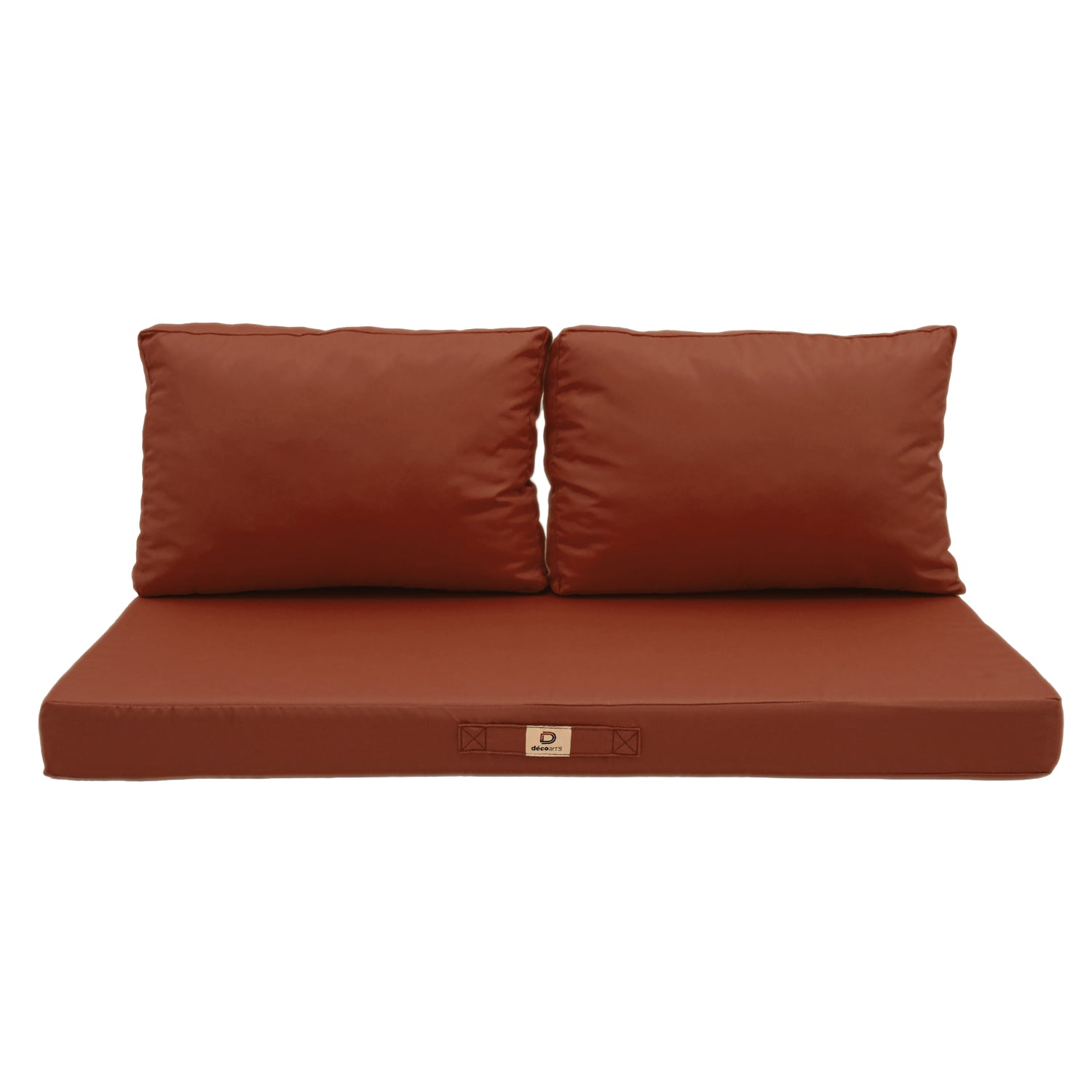 Coussins pour salon de jardin déhoussable 100x50cm Terracotta - Deco-arts.fr
