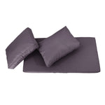 Ensemble de coussins de salon jardin gris carbone, déhoussables et anti-UV, pour fauteuils et canapés, 120x60 cm.