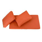 Ensemble de coussins de salon jardin orange 120x60 cm, déhoussables et anti-UV pour fauteuils et canapés.