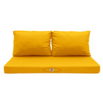 Set Cuscini Salotto da Giardino 120x60 Giallo - Sfoderabile & Anti-UV (1 Seduta + 2 Schienali)