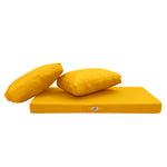 Set Cuscini Salotto da Giardino 120x60 Giallo - Sfoderabile & Anti-UV (1 Seduta + 2 Schienali)