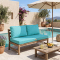 Set Cuscini Salotto da Giardino 100x50 Blu Caraibi - Sfoderabile & Anti-UV (1 Seduta + 2 Schienali)