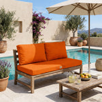 Set Cuscini Salotto da Giardino 100x50 Arancione - Sfoderabile & Anti-UV (1 Seduta + 2 Schienali)