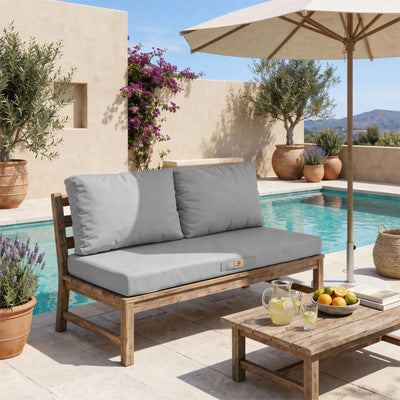 Set Cuscini Salotto da Giardino 100x50 Grigio Ciottolo - Sfoderabile & Anti-UV (1 Seduta + 2 Schienali)