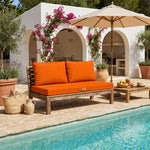 Set Cuscini Salotto da Giardino 120x60 Arancione - Sfoderabile & Anti-UV (1 Seduta + 2 Schienali)