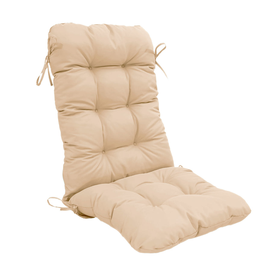 Cuscino Sedia con Schienale Alto 120x50 Beige, tessuto anti-UV e idrorepellente