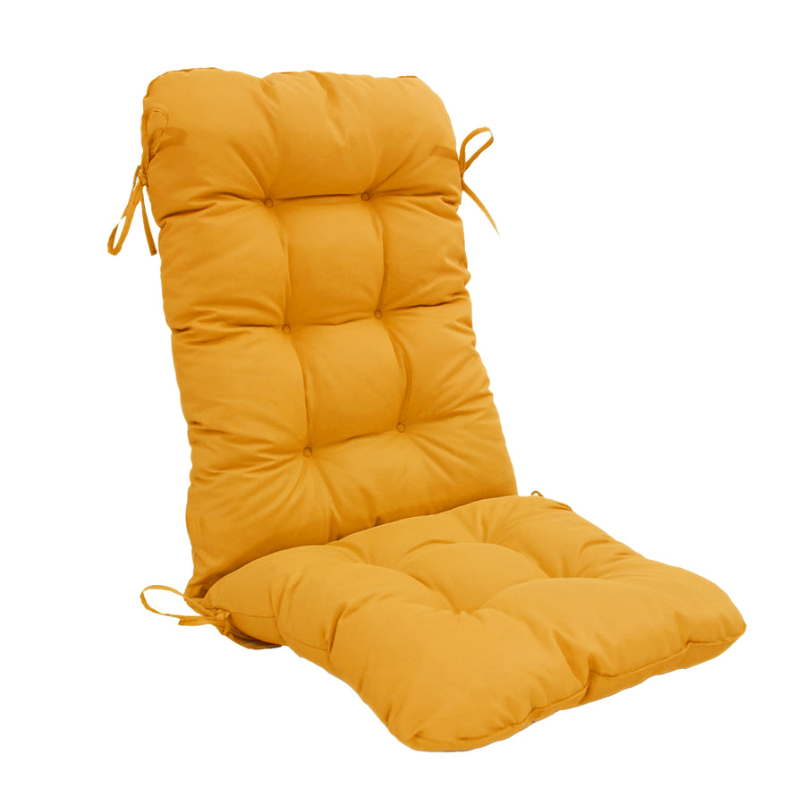 Cuscino Sedia con Schienale Alto 120x50 Giallo, tessuto anti-UV e idrorepellente