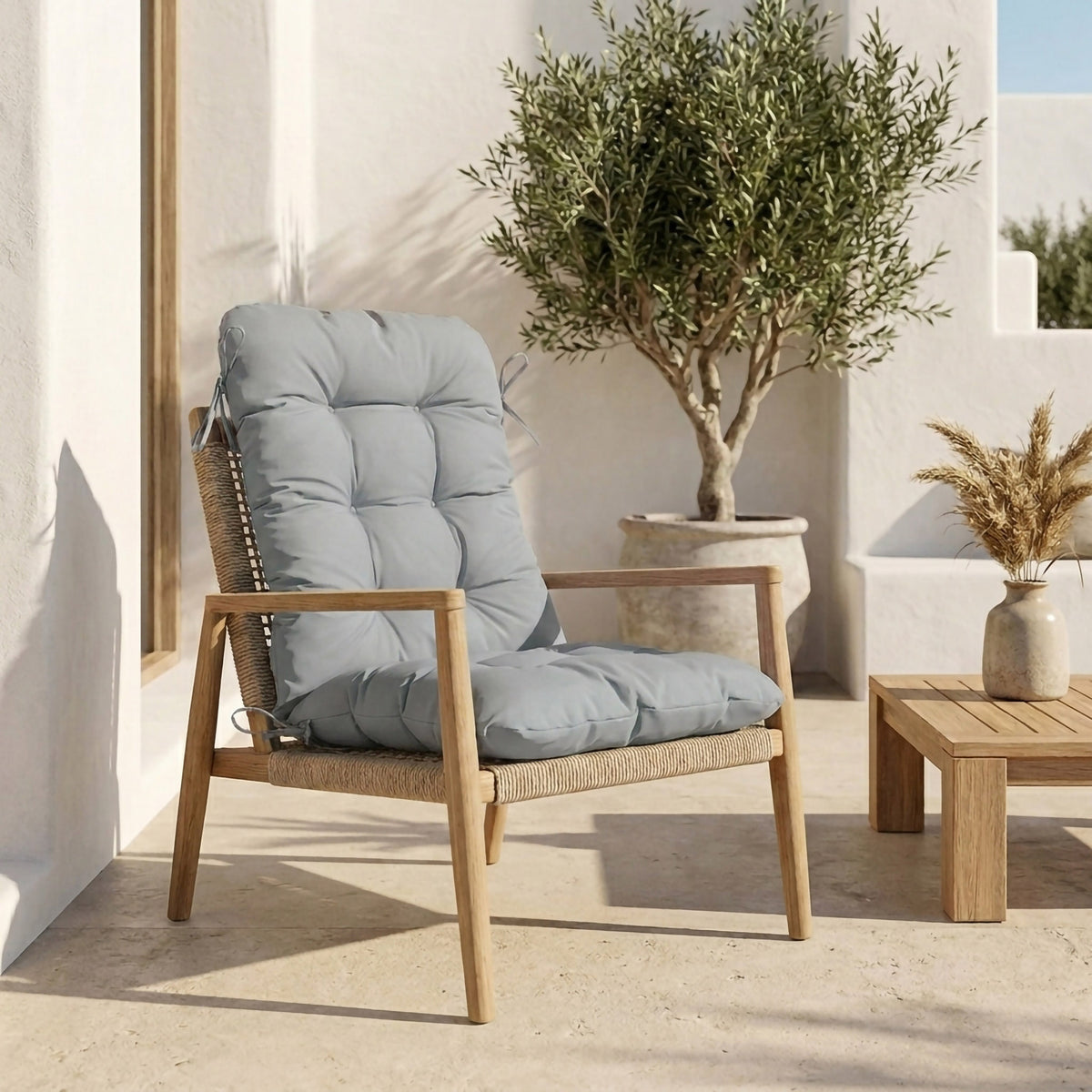 Cuscino Sedia con Schienale Alto 120x50 Grigio Ciottolo – Trapuntato (Comfort 8cm)