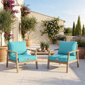 Set Cuscini Salotto da Giardino 50x50 Blu Caraibi - Sfoderabile & Anti-UV (Seduta + Schienale)
